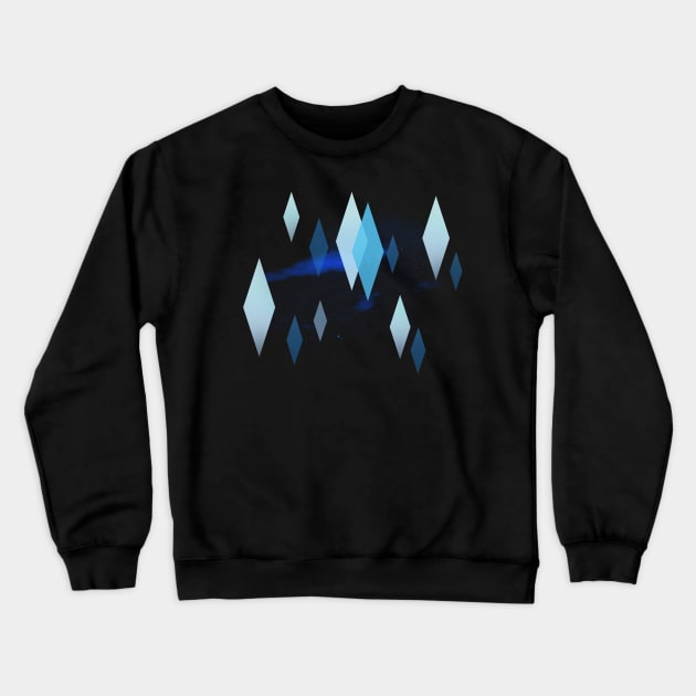 Frozen Diamonds Abstract Aesthetic Ice Crystals Snowflake Crewneck Sweatshirt by yellowpomelo